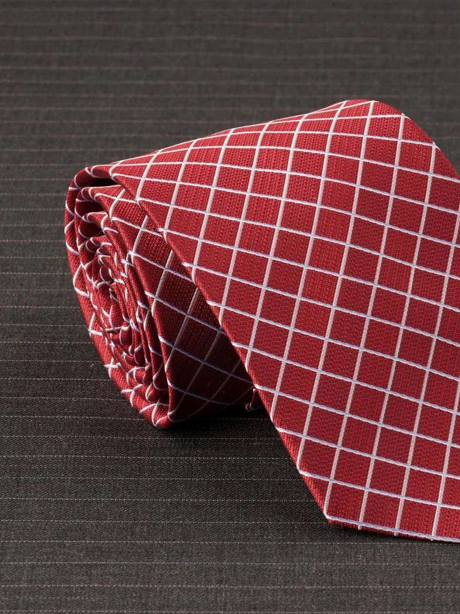 Crimson Windowpane Tie