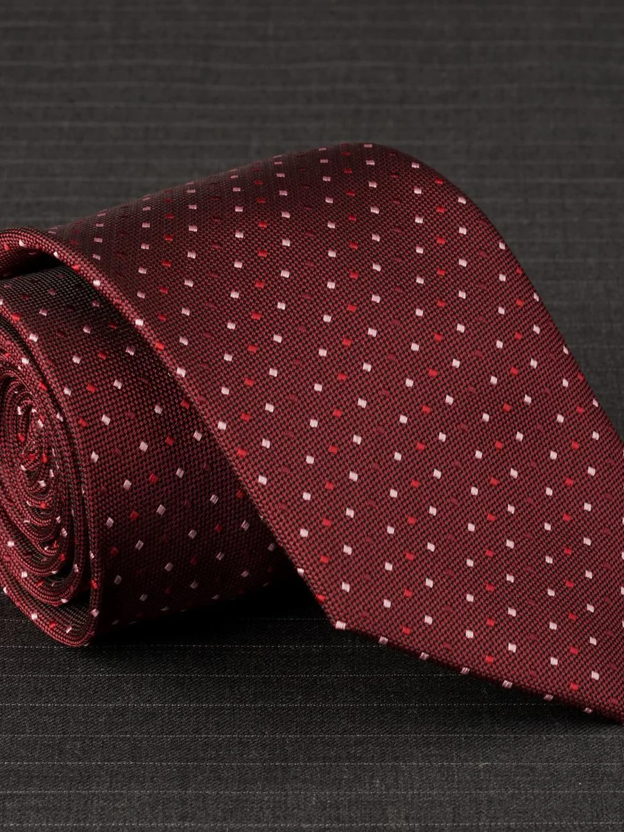 Burgundy Pin-Dot Tie