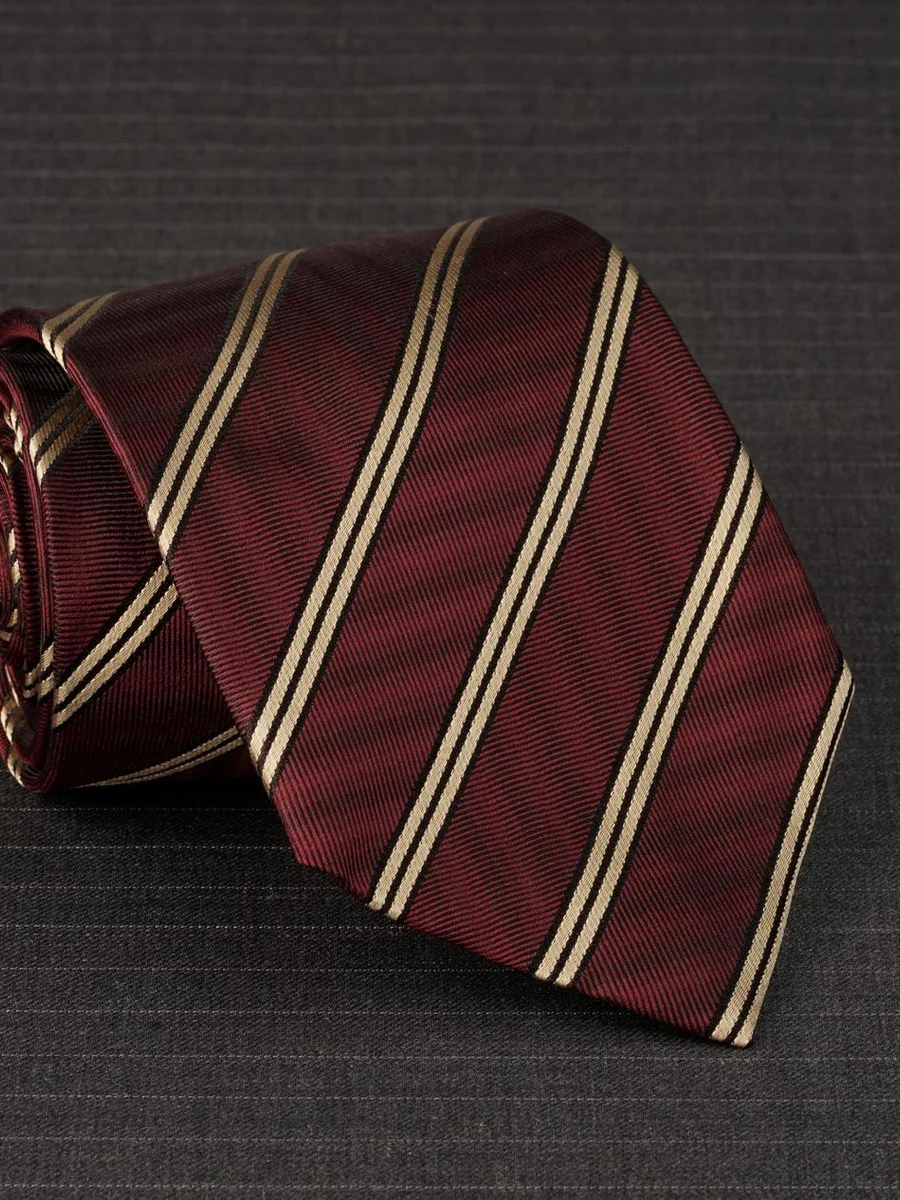 Burgundy Regimental Stripe Tie