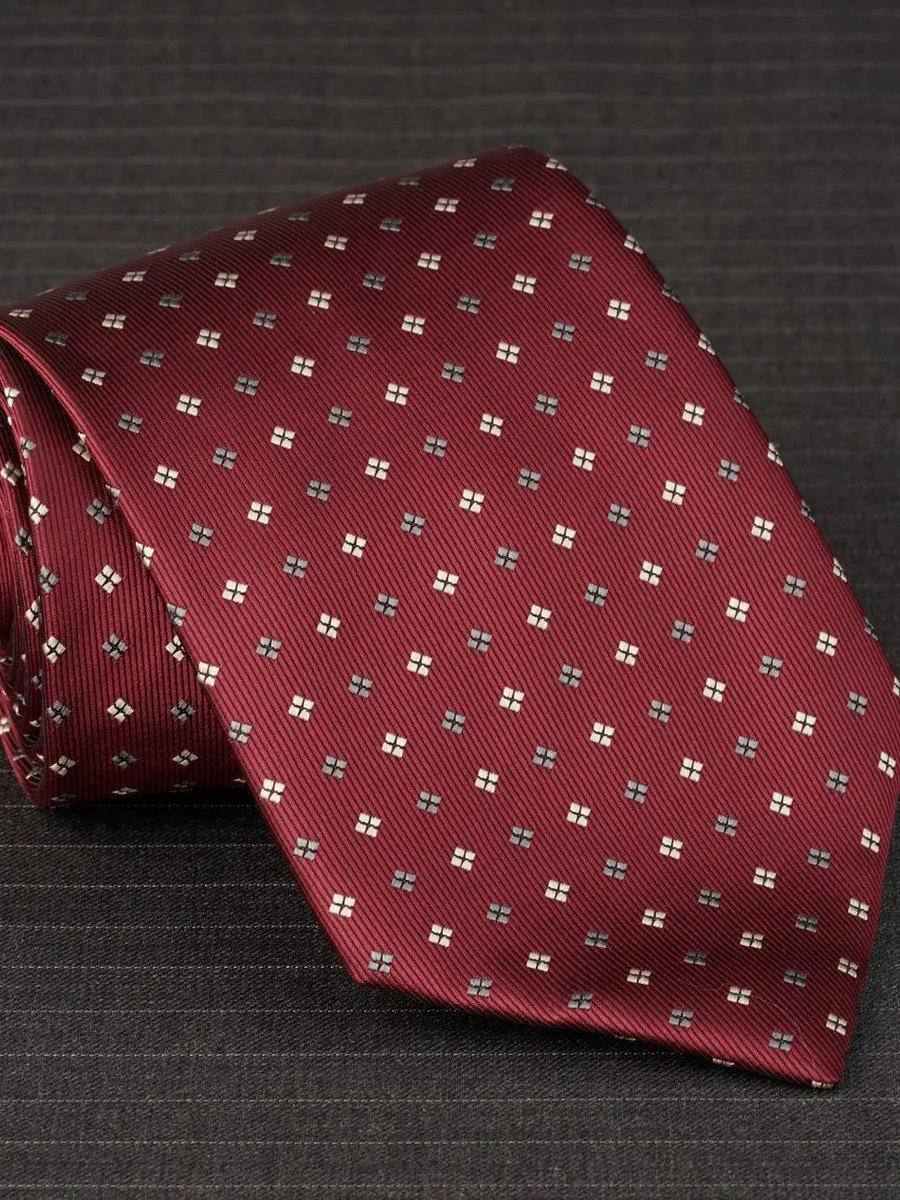 Burgundy Silver Floret Tie