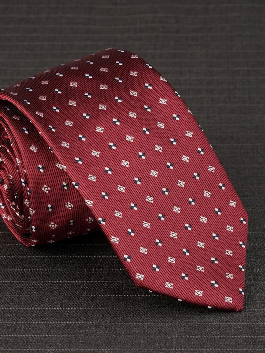 Wine Red Diamond Motif Tie