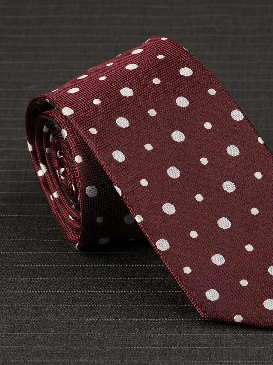 Plum Red Polka Dot Tie