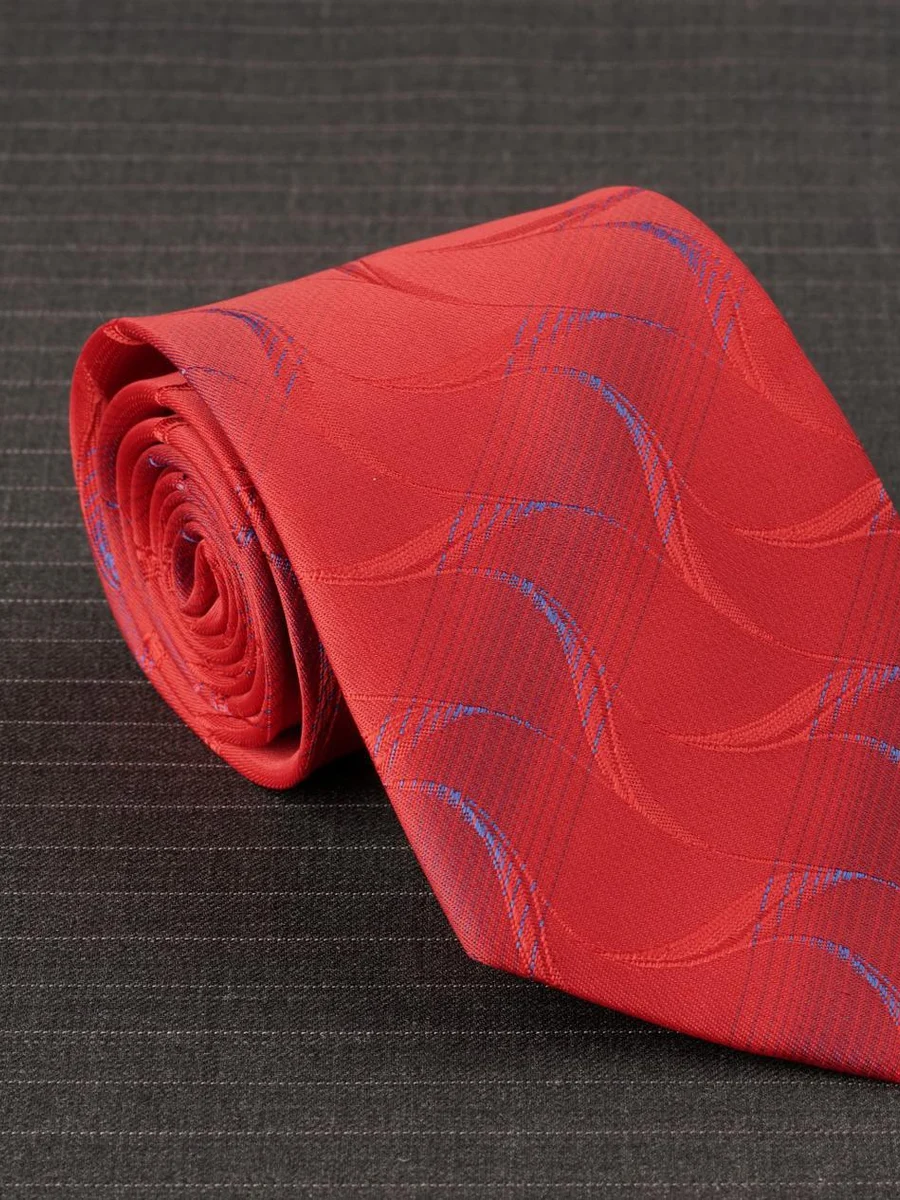Crimson Wave Silk Tie