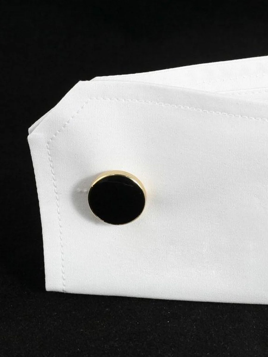 Onyx Gold-Rim Cufflink Cuff