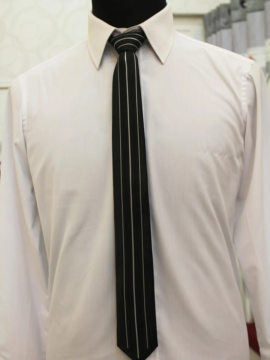 Black Pinstripe Slim Tie