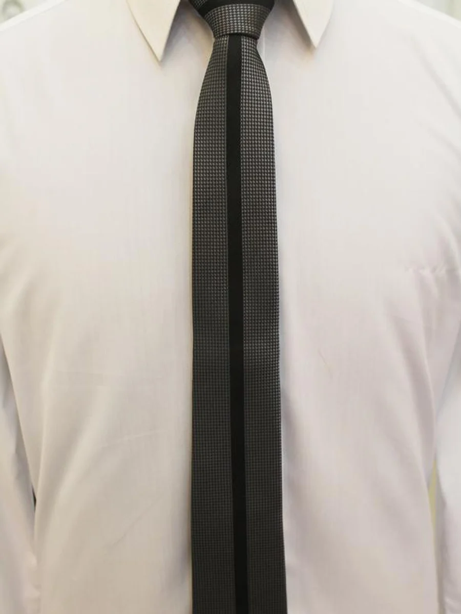 Micro Check Black Tie
