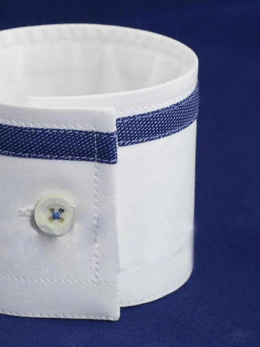 Navy Trim White Cuff