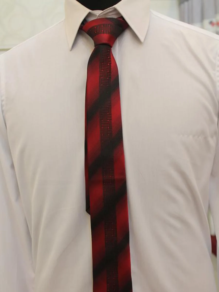 Vintage Wine Basketweave Stripe Tie