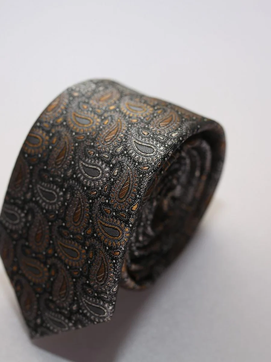 Smoke Bronze Paisley Tie