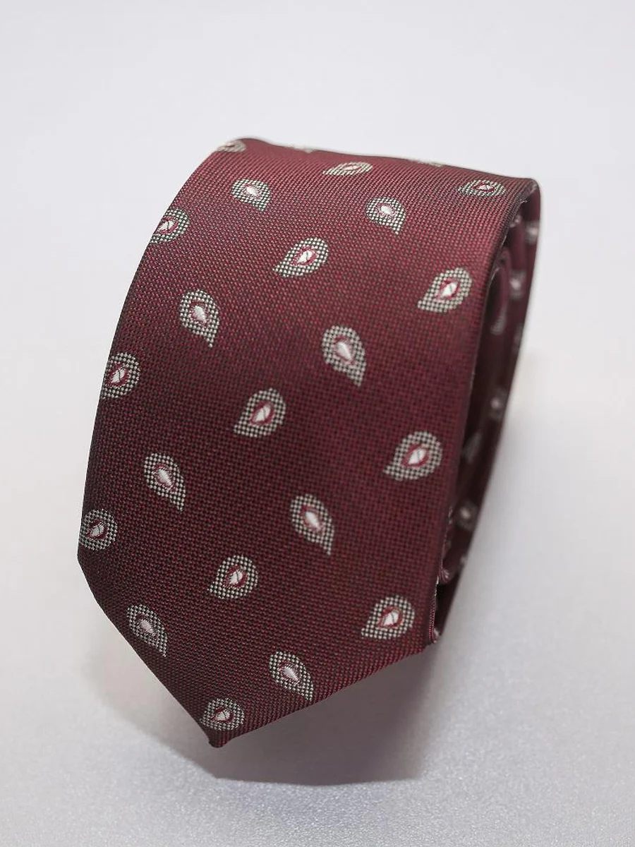 Burgundy Paisley Silk Tie