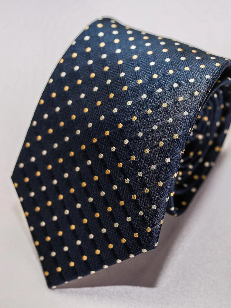 Navy Gold Dot Tie