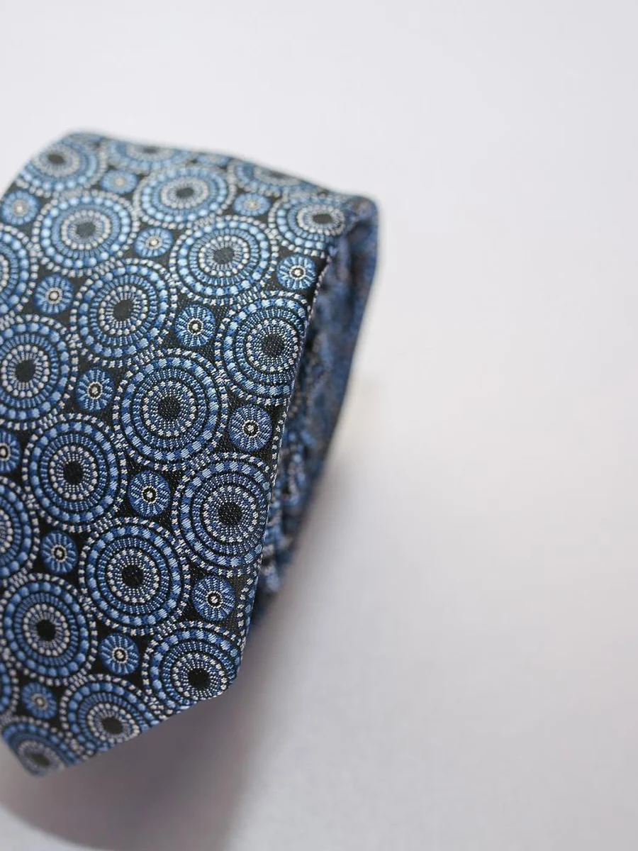 Azure Mandala Silk Tie