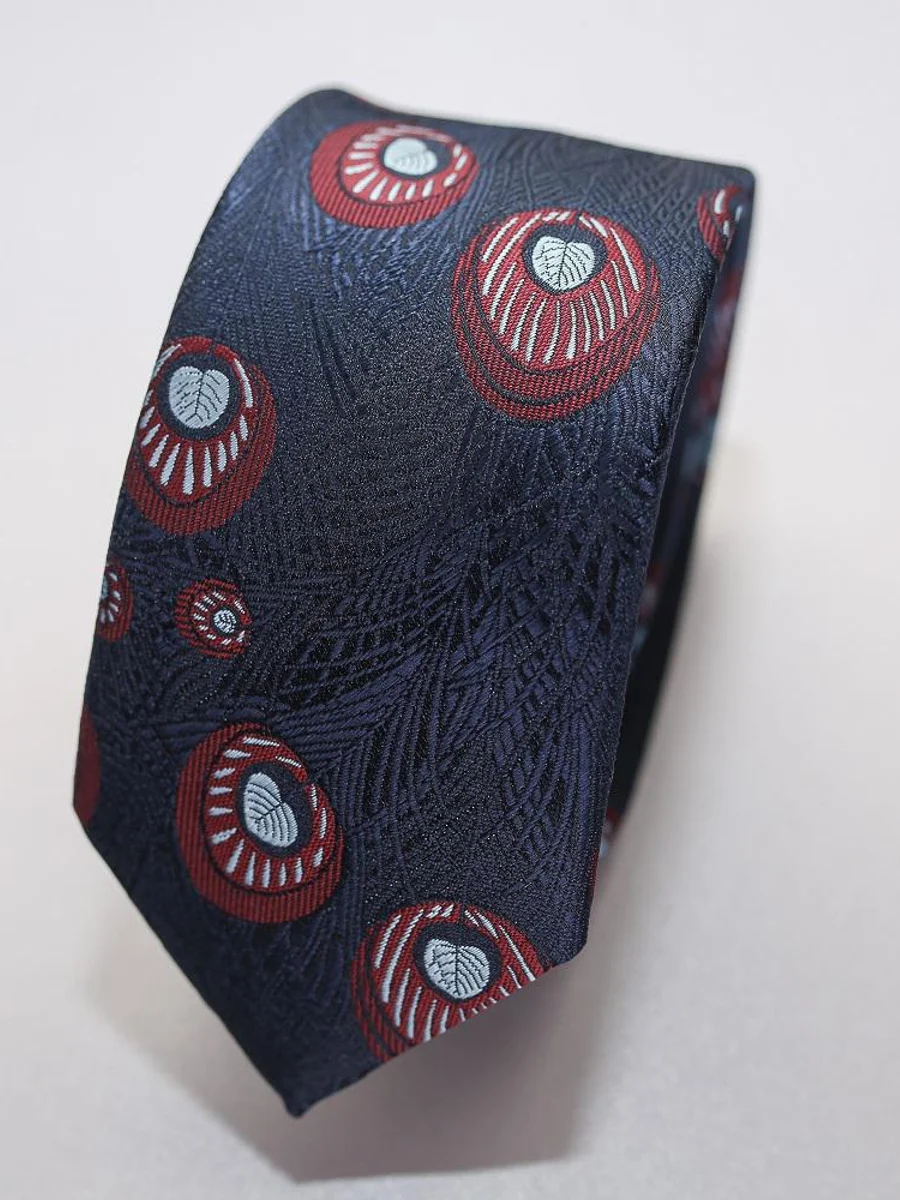 Navy Peacock Eye Tie