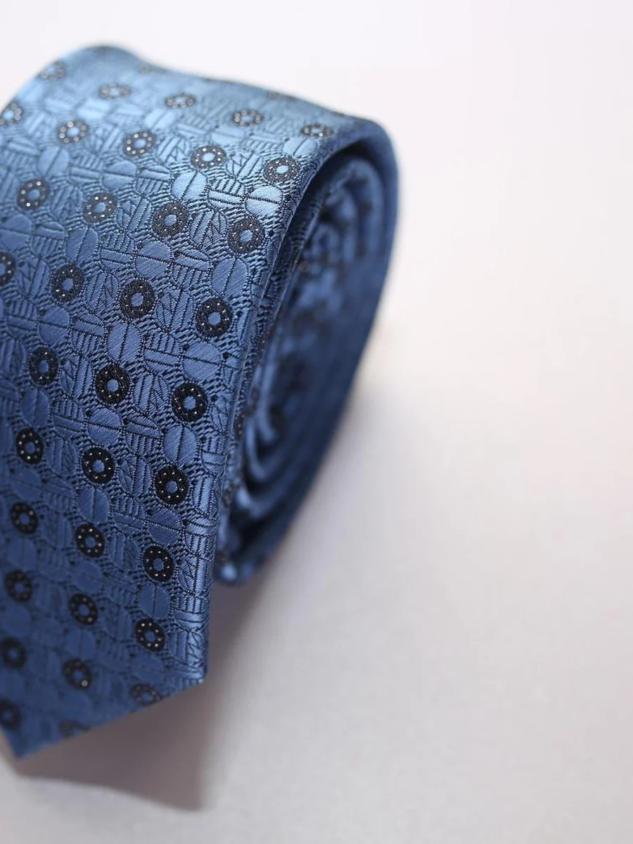 Denim Blue Floret Tie