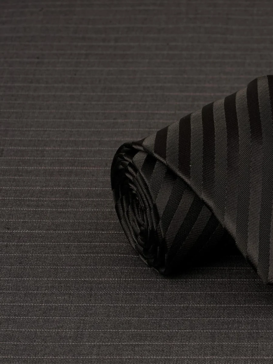 Black Tonal Stripe Satin Tie