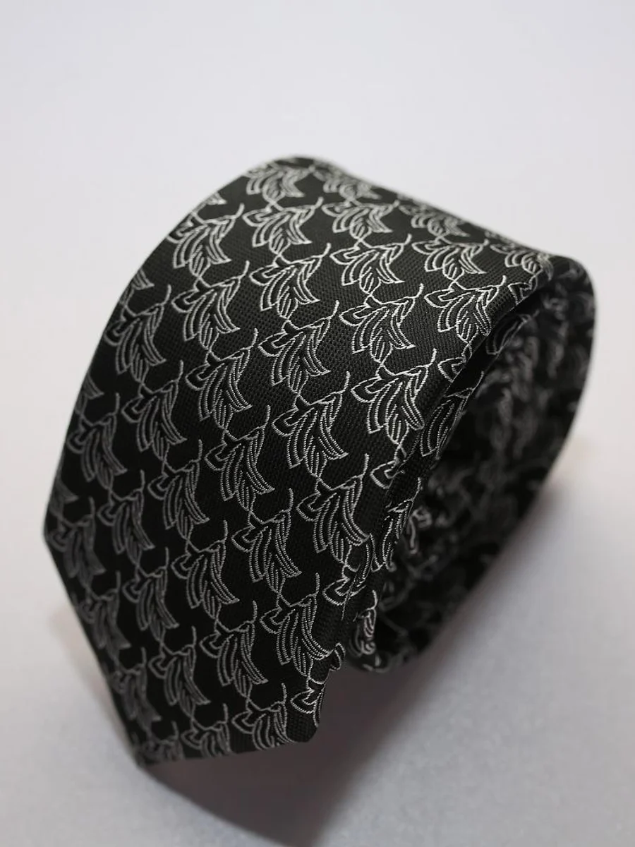 Black Laurel Leaf Tie
