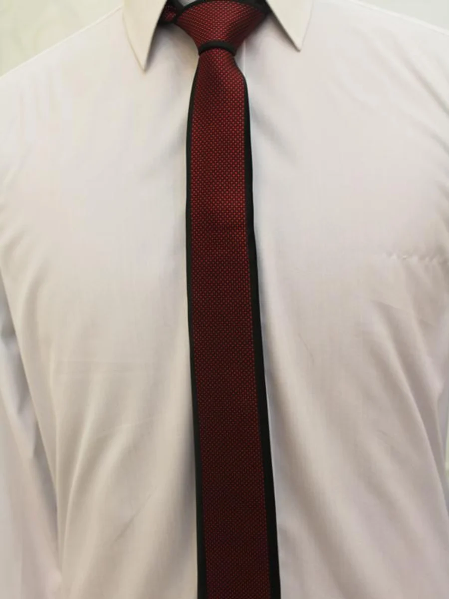 Burgundy Pin-Dot Tie, Black Border