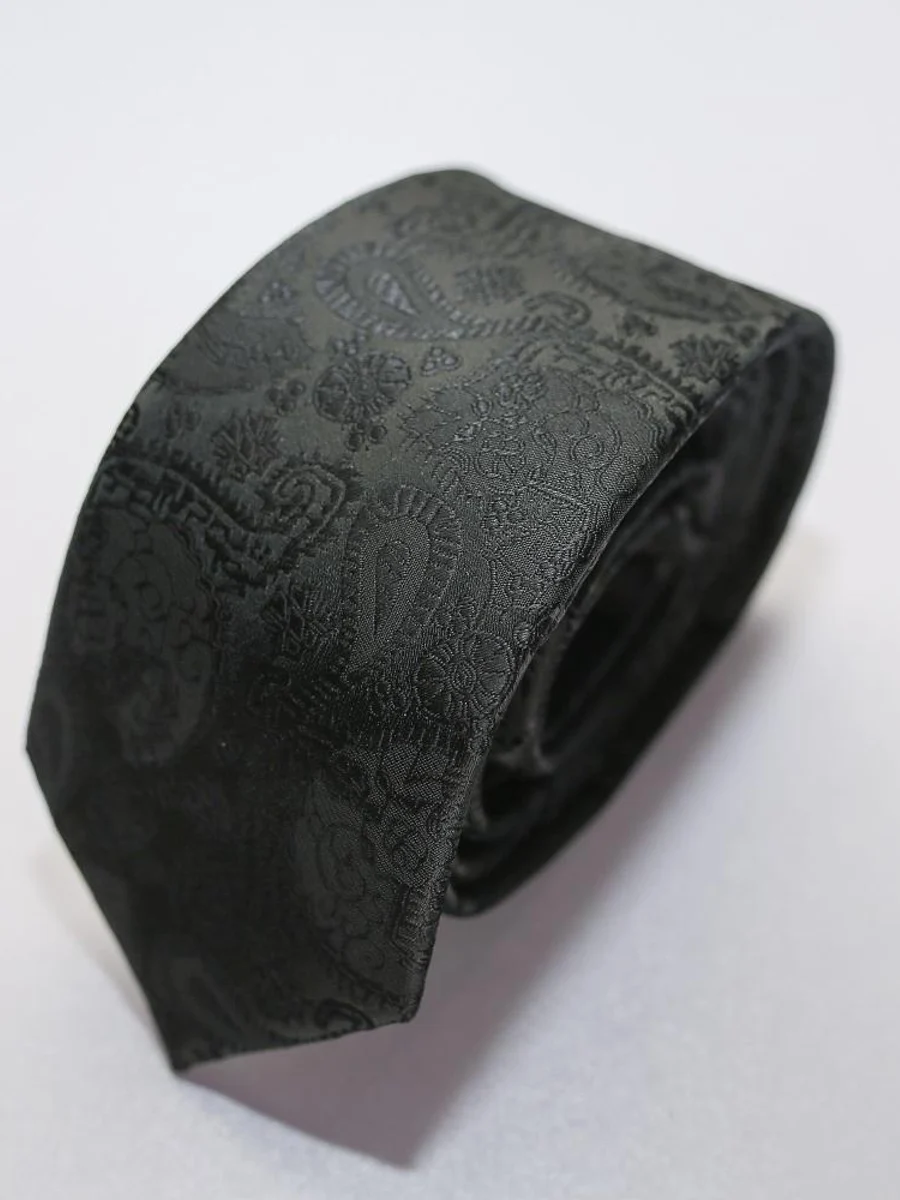 Black Tonal Paisley Tie