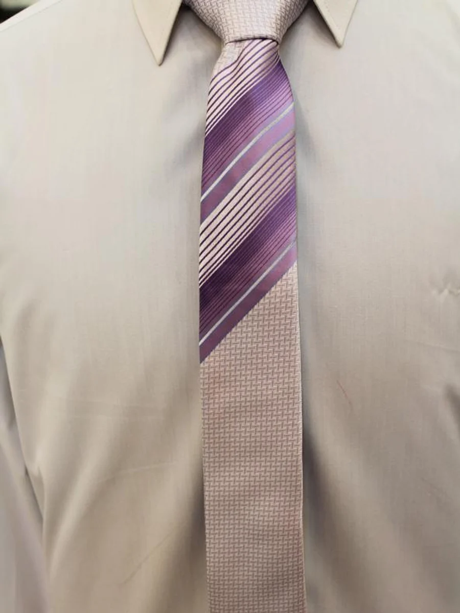 Smoky Lilac Diagonal Stripe Tie