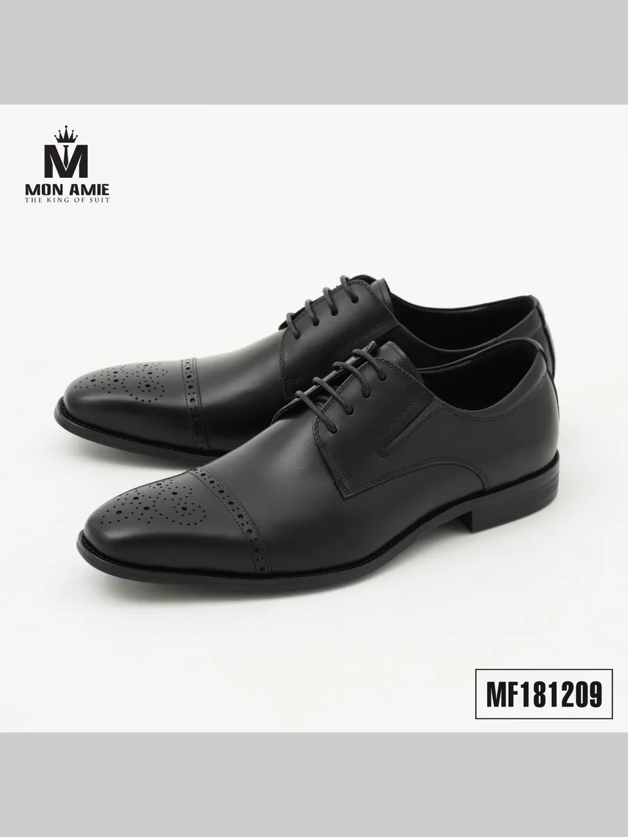 Black Cap-toe Brogue Derby