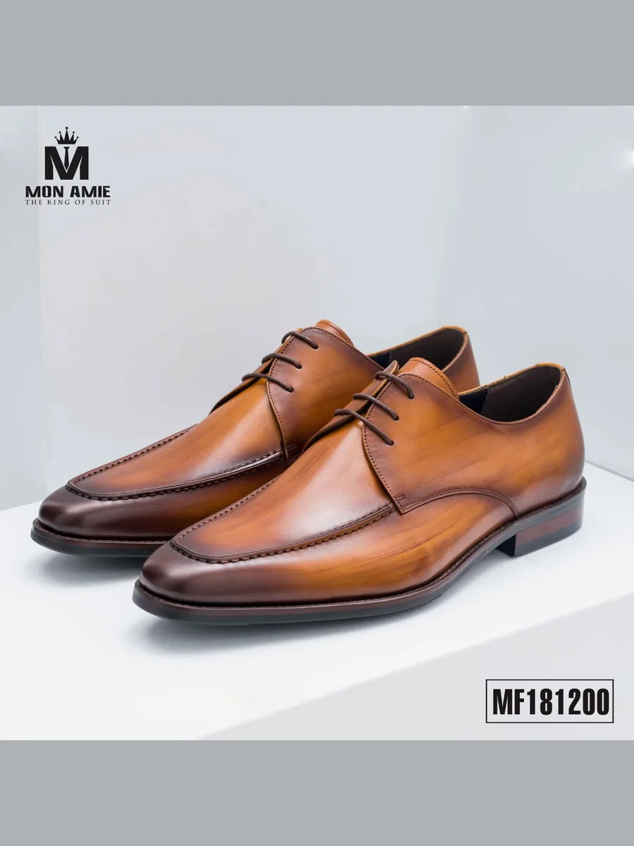 Tan Patina Apron-Toe Derby