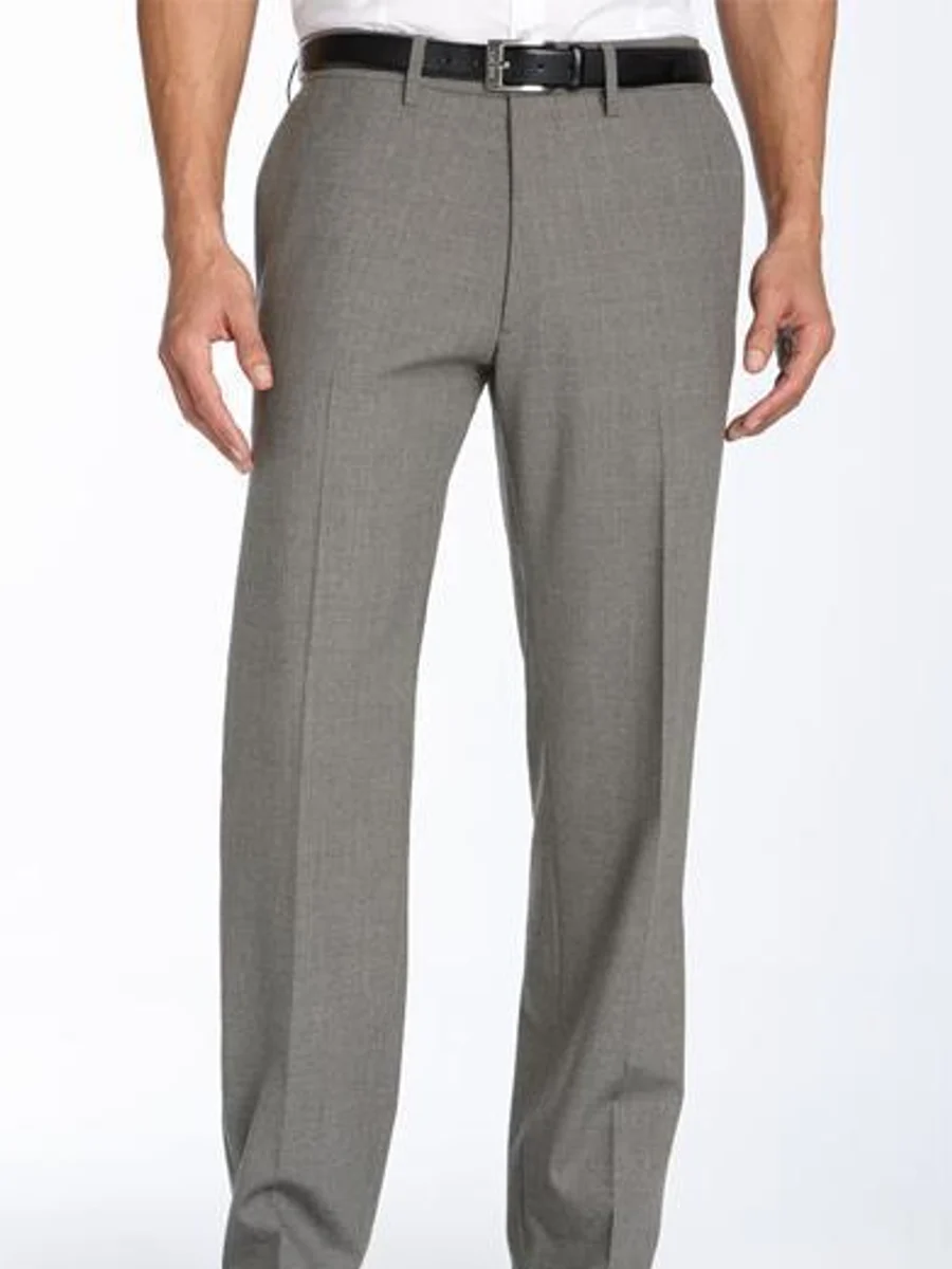 Smoke Grey Straight-Leg Trousers