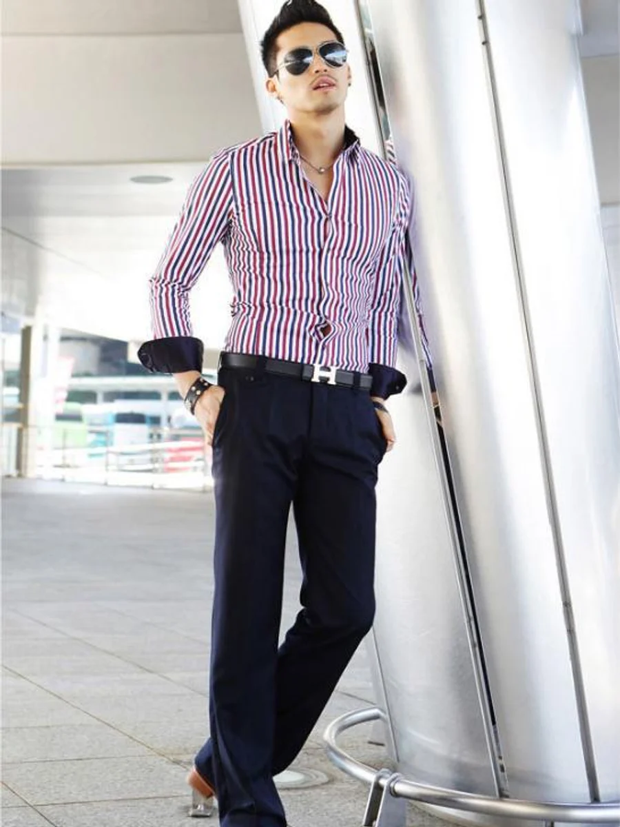 Deep Navy Wide-Leg Trousers
