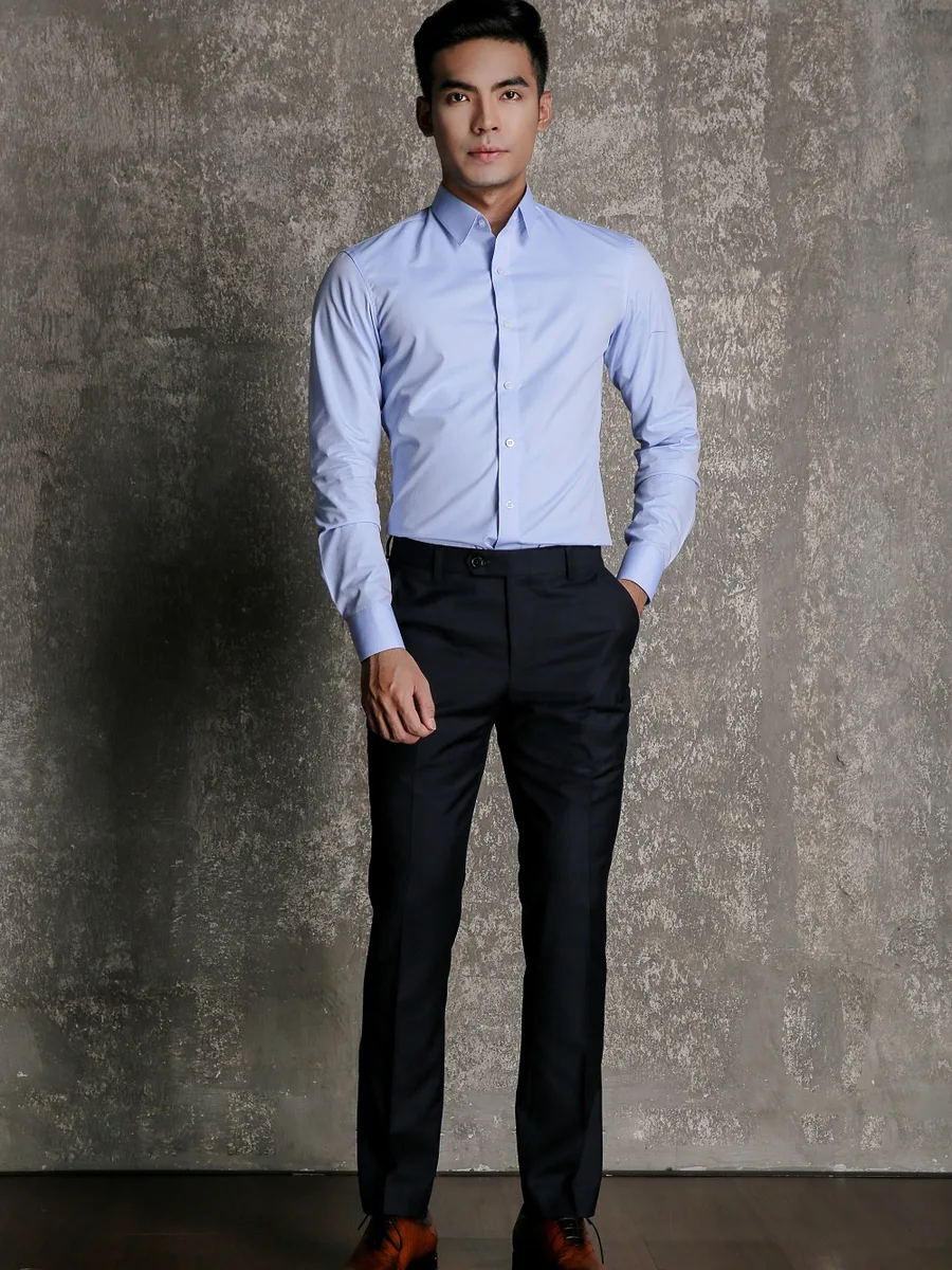 Deep Navy Slim Straight Dress Trousers