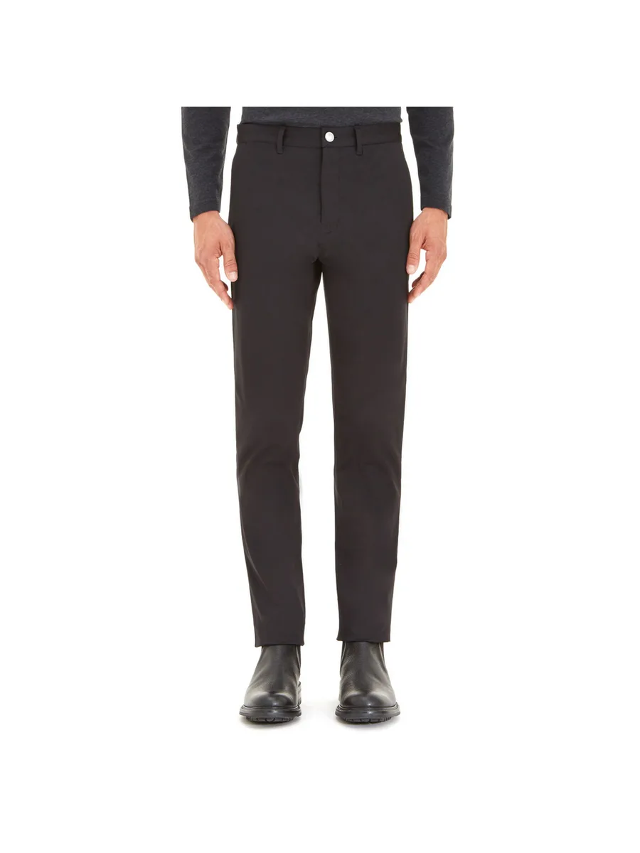 Black Stretch Khaki Chino Trousers, Tapered