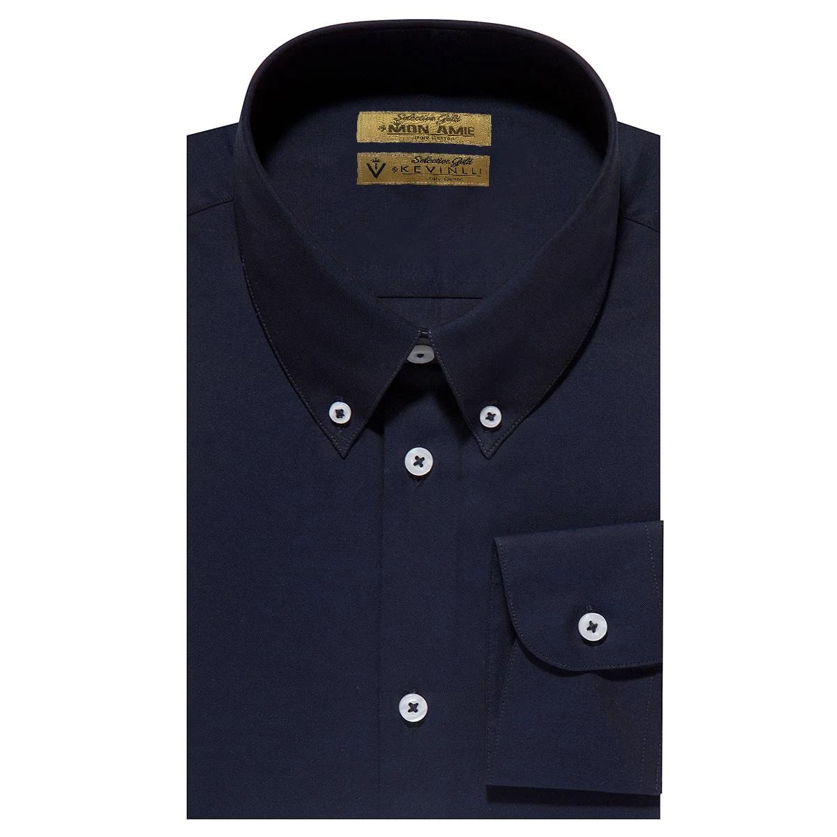 Sơ mi navy cổ cài nút, minh họa áo sơ mi nam cổ button down dáng bán trang trọng