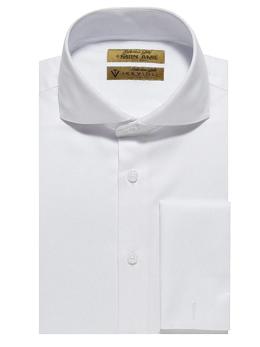 White Twill Cutaway Dress Shirt