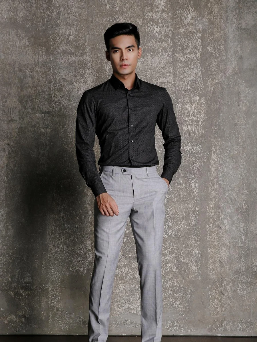 Black Textured Dobby Shirt