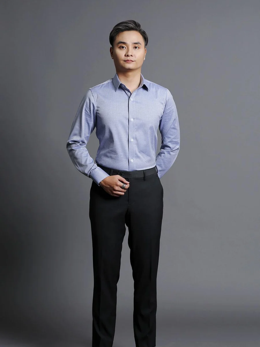 Blue Jacquard Weave Shirt