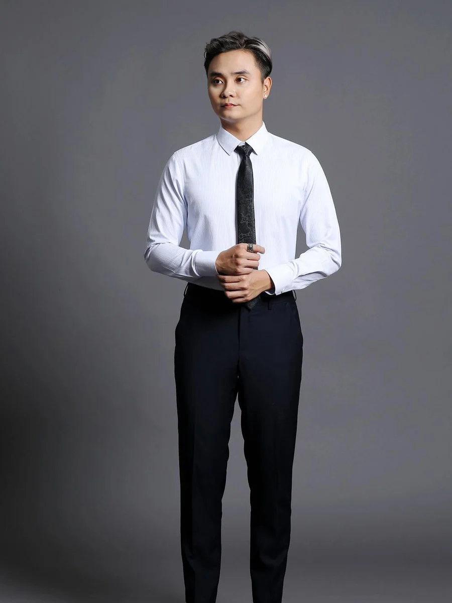 Tonal Stripe White Shirt