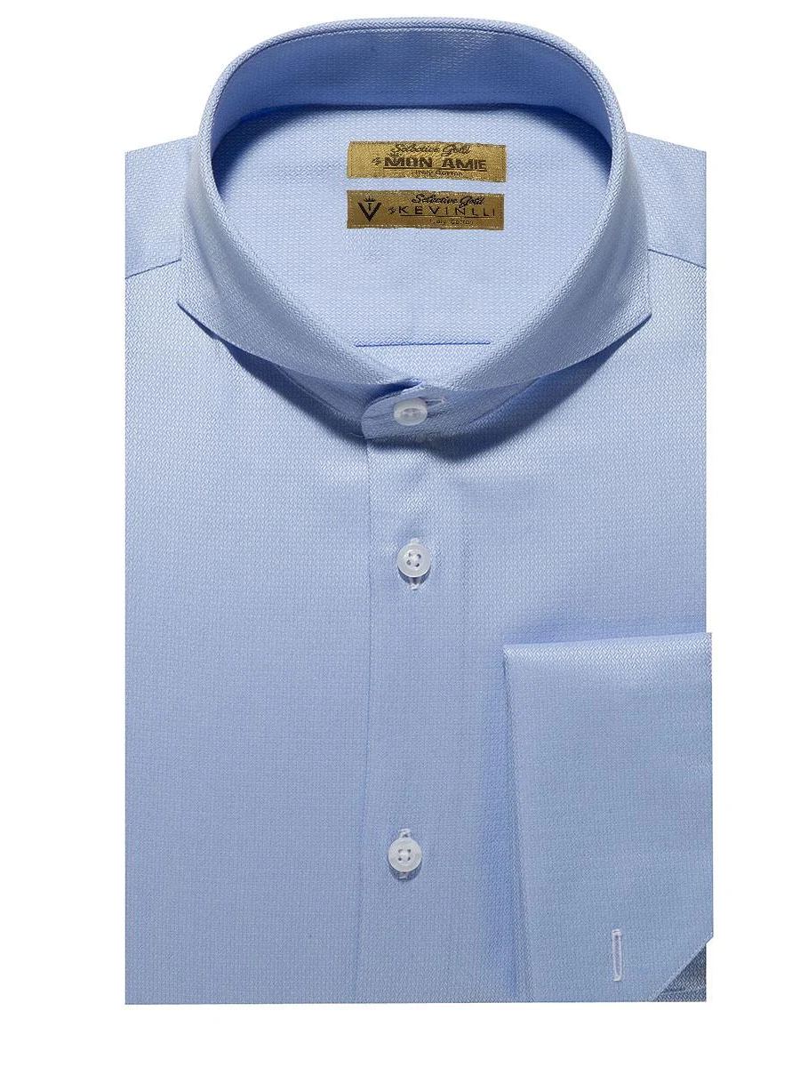 Ice Blue Textured Weave Shirt