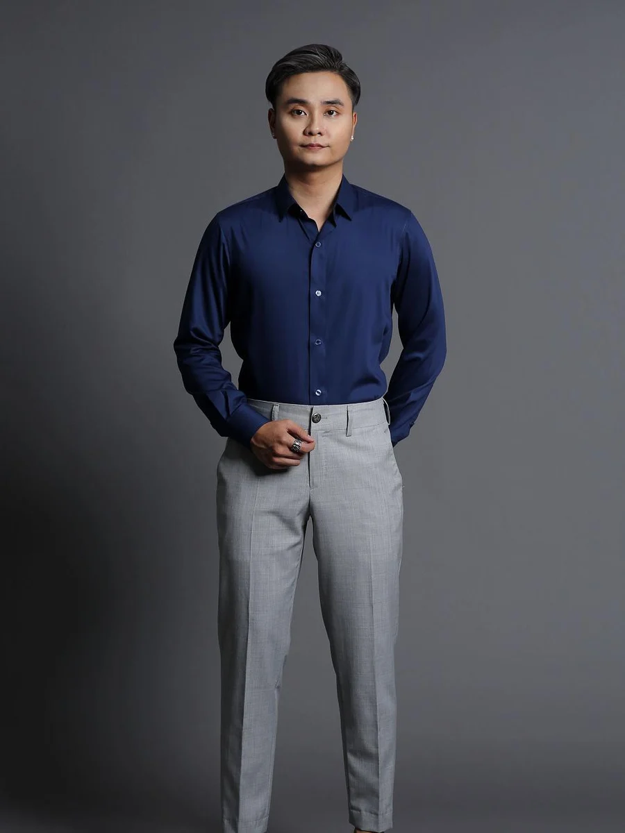 Midnight Navy Silky Shirt