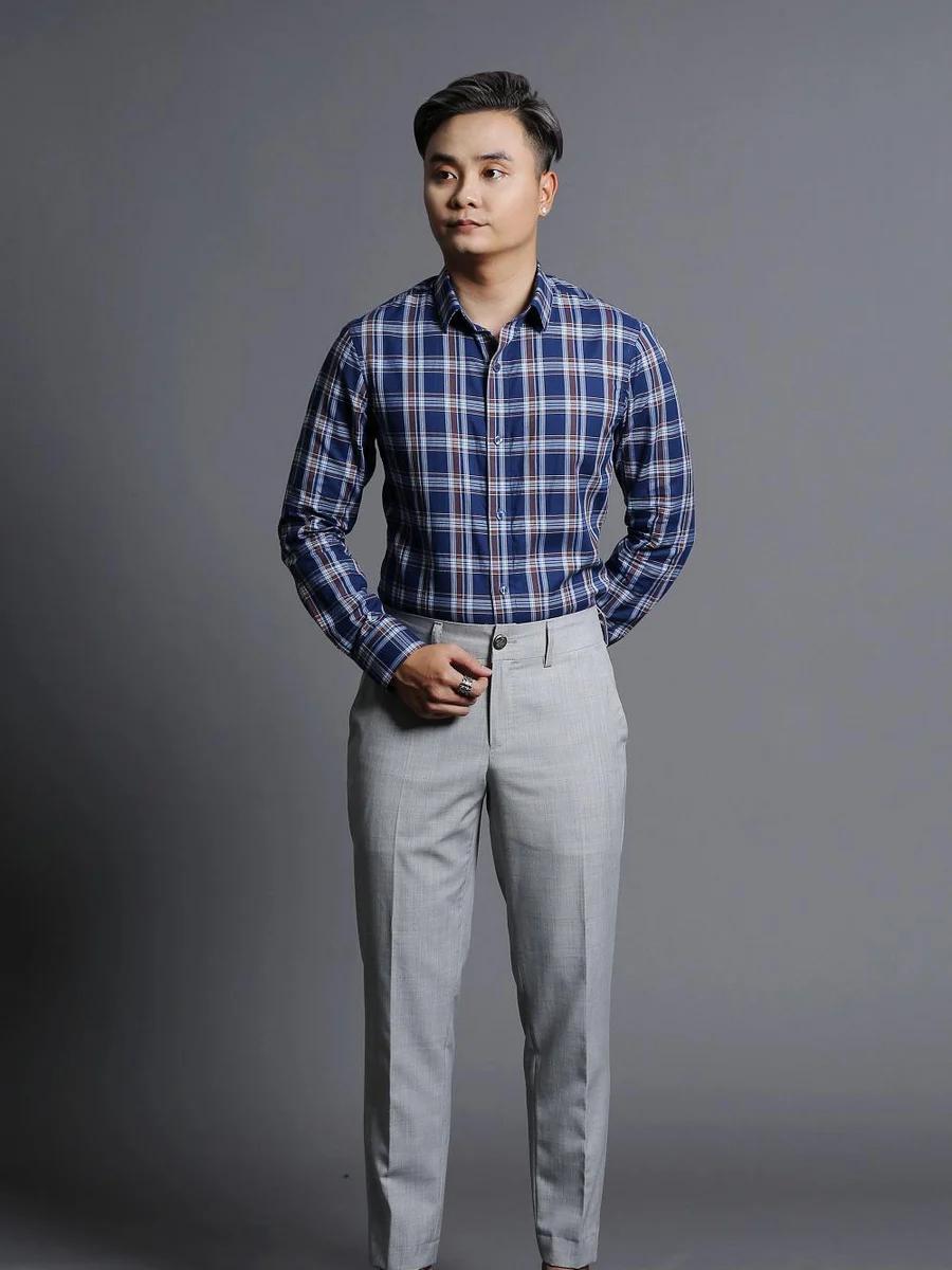 Navy Tartan Check Shirt