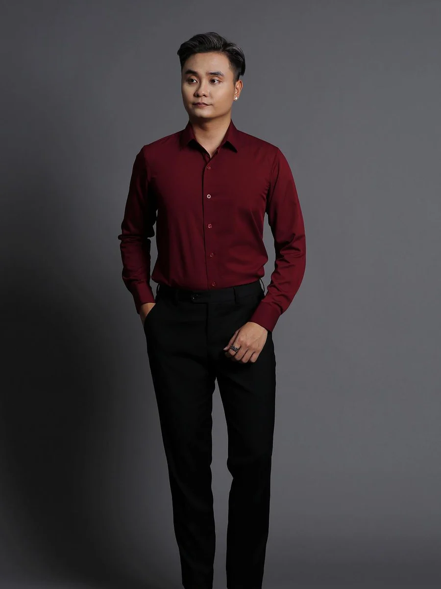 Burgundy Wine Dress Shirt