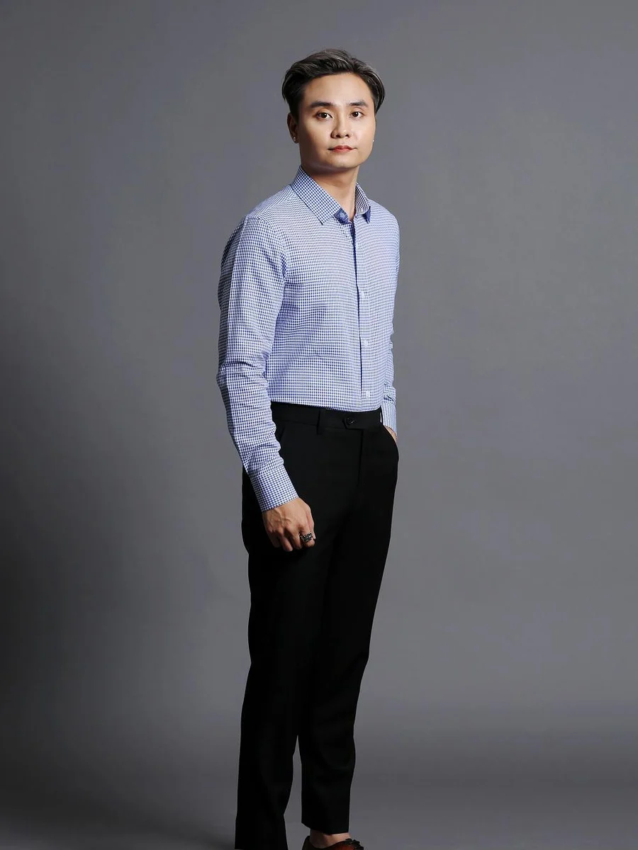 Navy Gingham Check Shirt