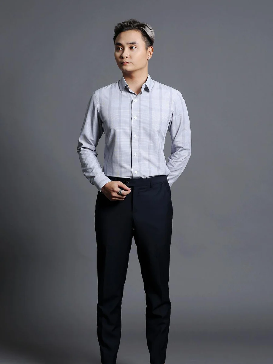 Grey Windowpane Check Shirt