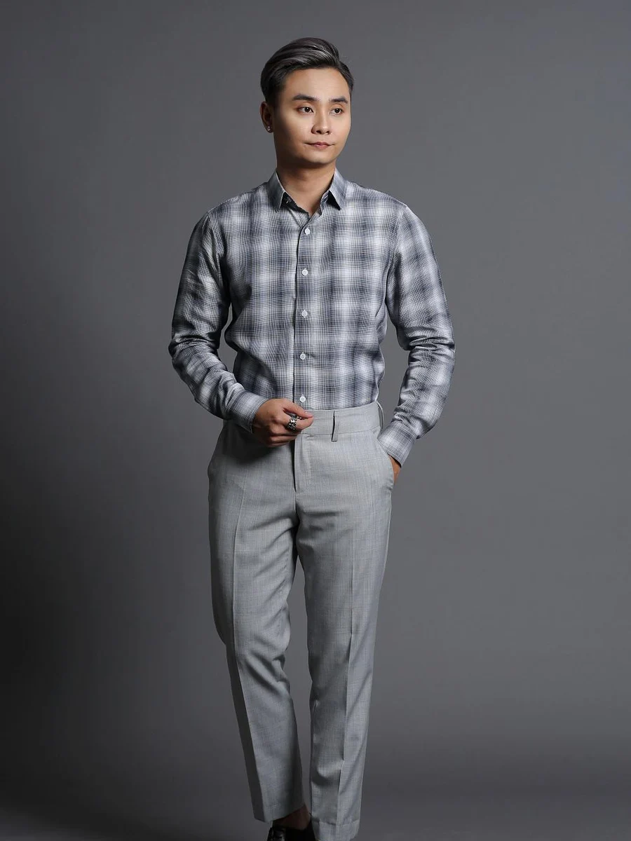 Smoke Grey Shadow Check Shirt