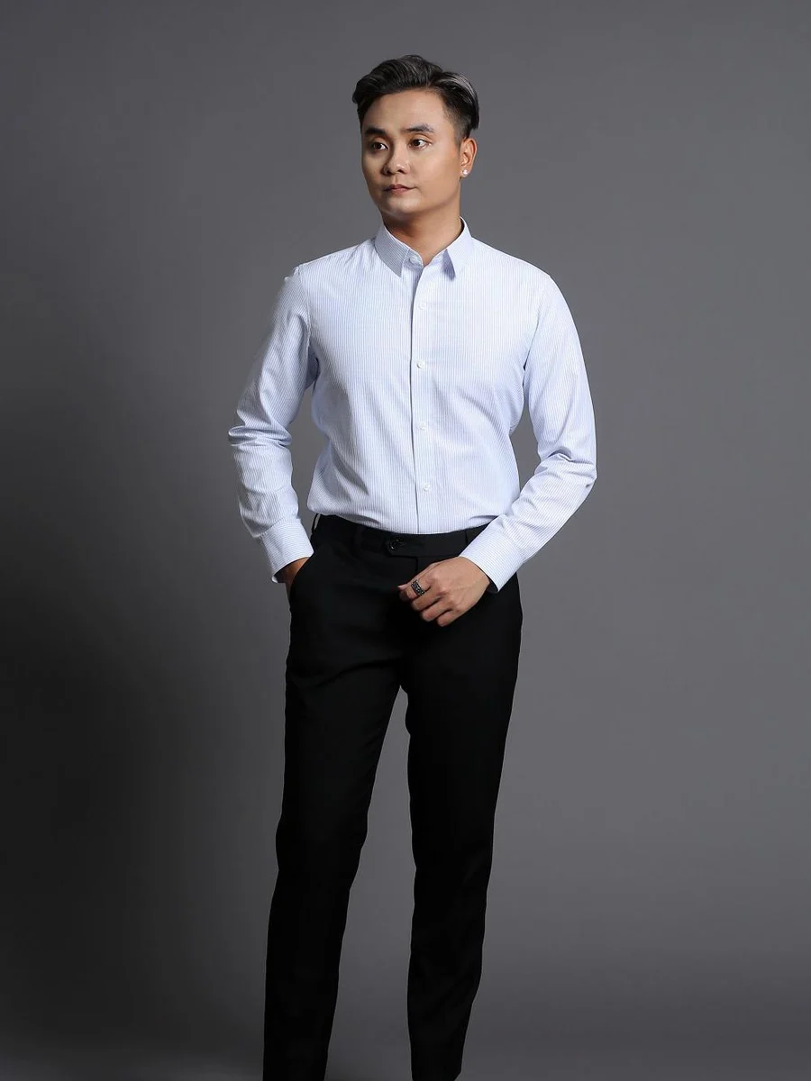 Pale Blue Pinstripe Shirt