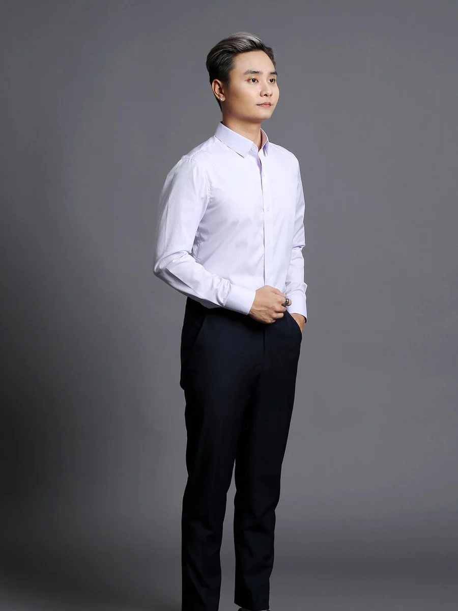 Lilac White Poplin Shirt