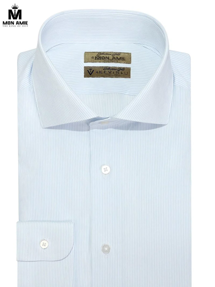 Ice Blue Pencil Stripe Shirt