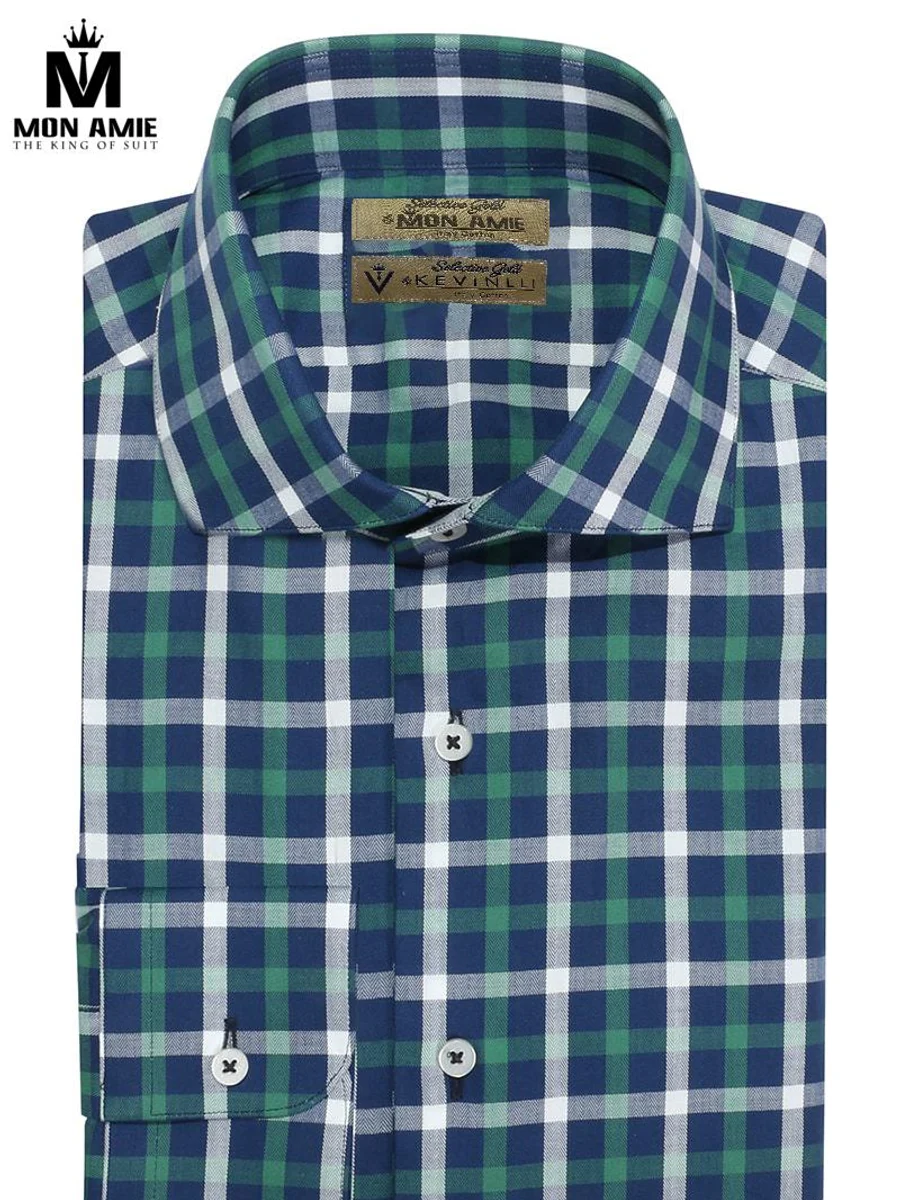 Navy Green Tartan Shirt