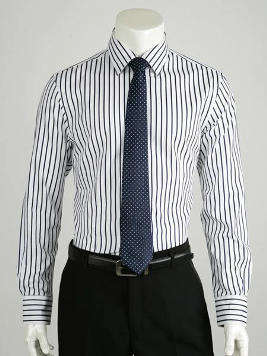 Navy Bengal Stripe Dress Shirt