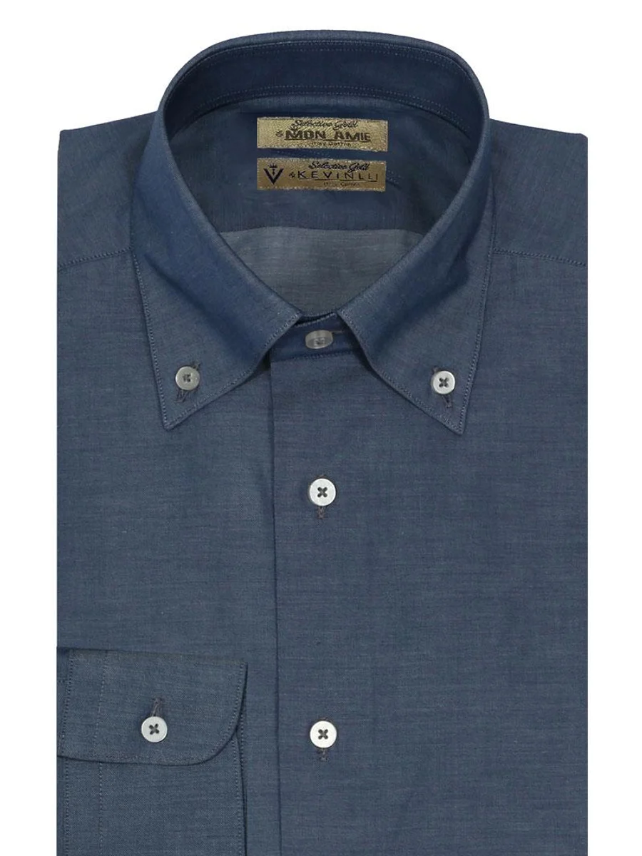 Indigo Chambray Button-Down Shirt