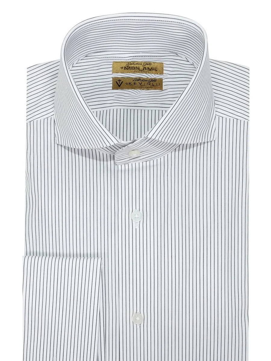 Charcoal Stripe French Cuff Shirt