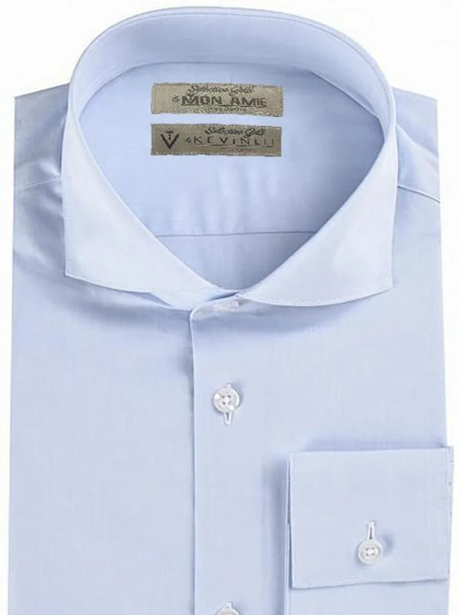 Sky Blue Cutaway Collar Shirt