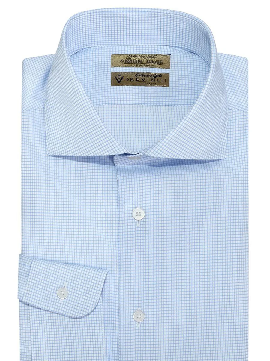 Micro Check Powder Blue Shirt